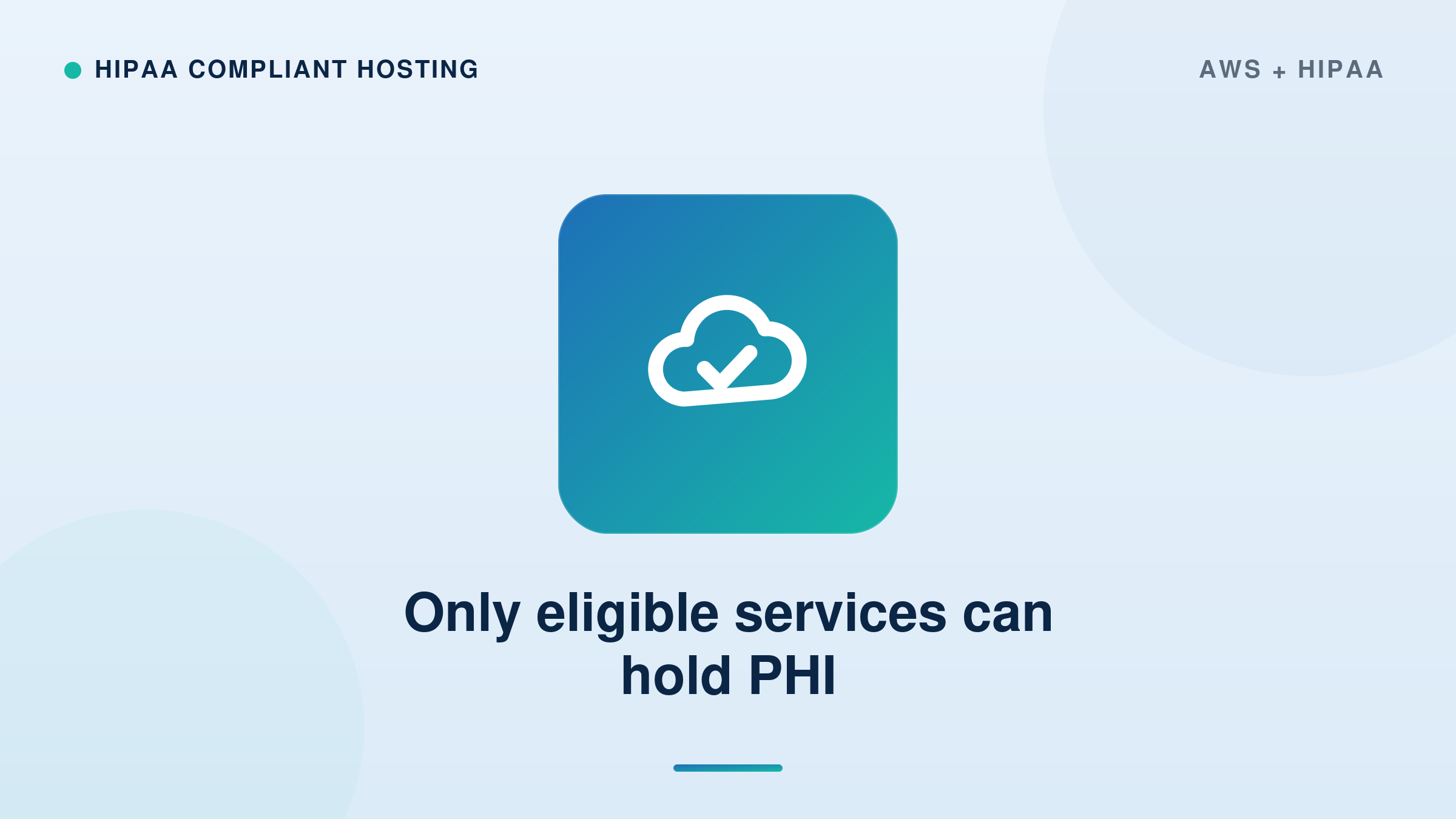 Only eligible services can hold PHI