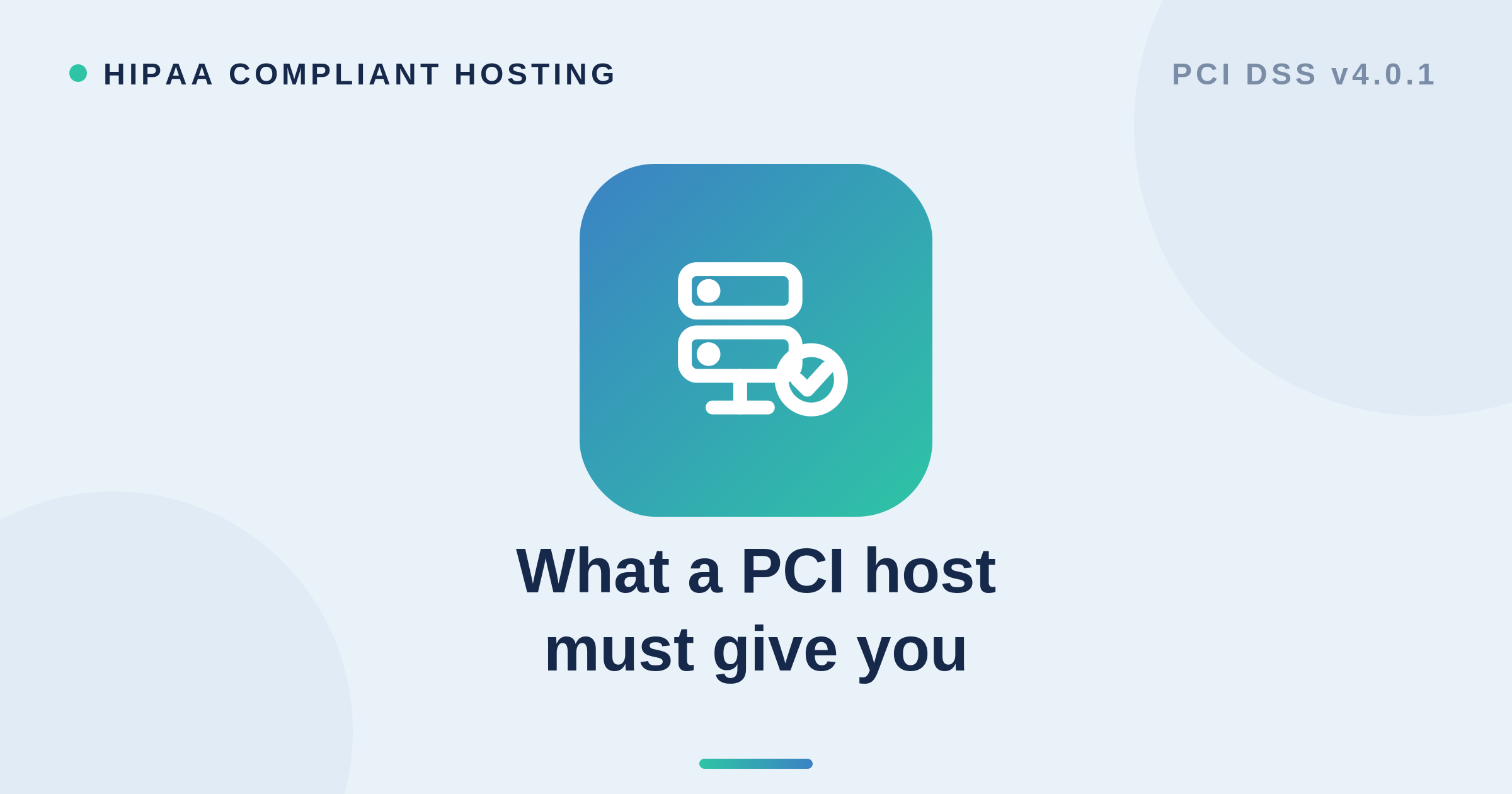 What a PCI host must give you