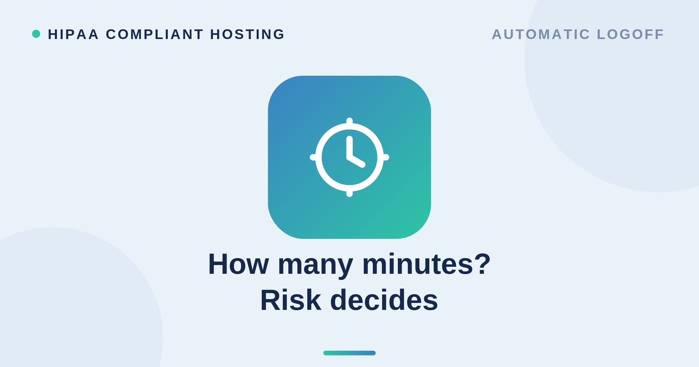 How many minutes? Risk decides