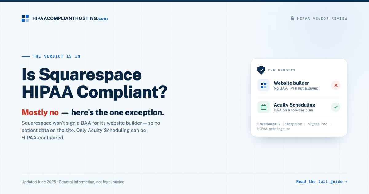 Is Squarespace HIPAA Compliant