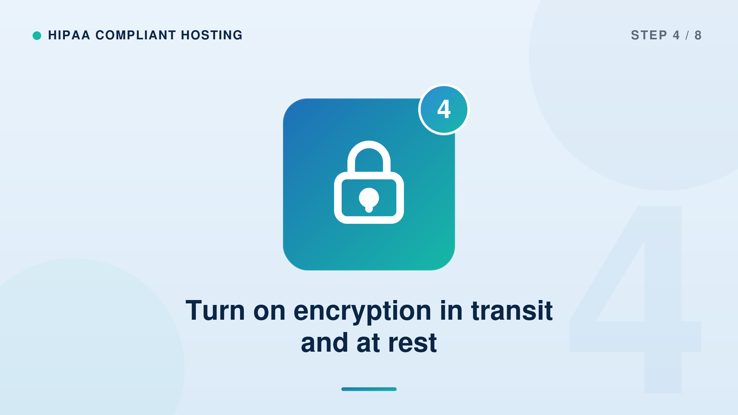 Turn on encryption in transit
