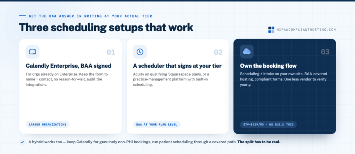 Calendly Three scheduling setups