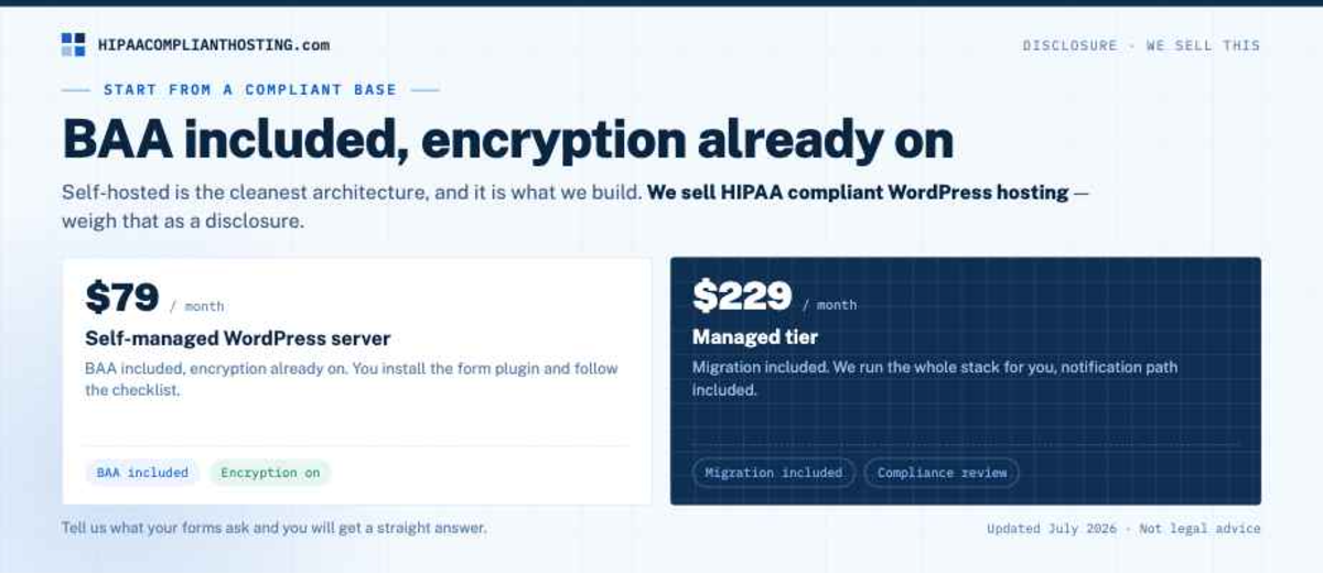 HIPAA WordPress Forms Compliant Base