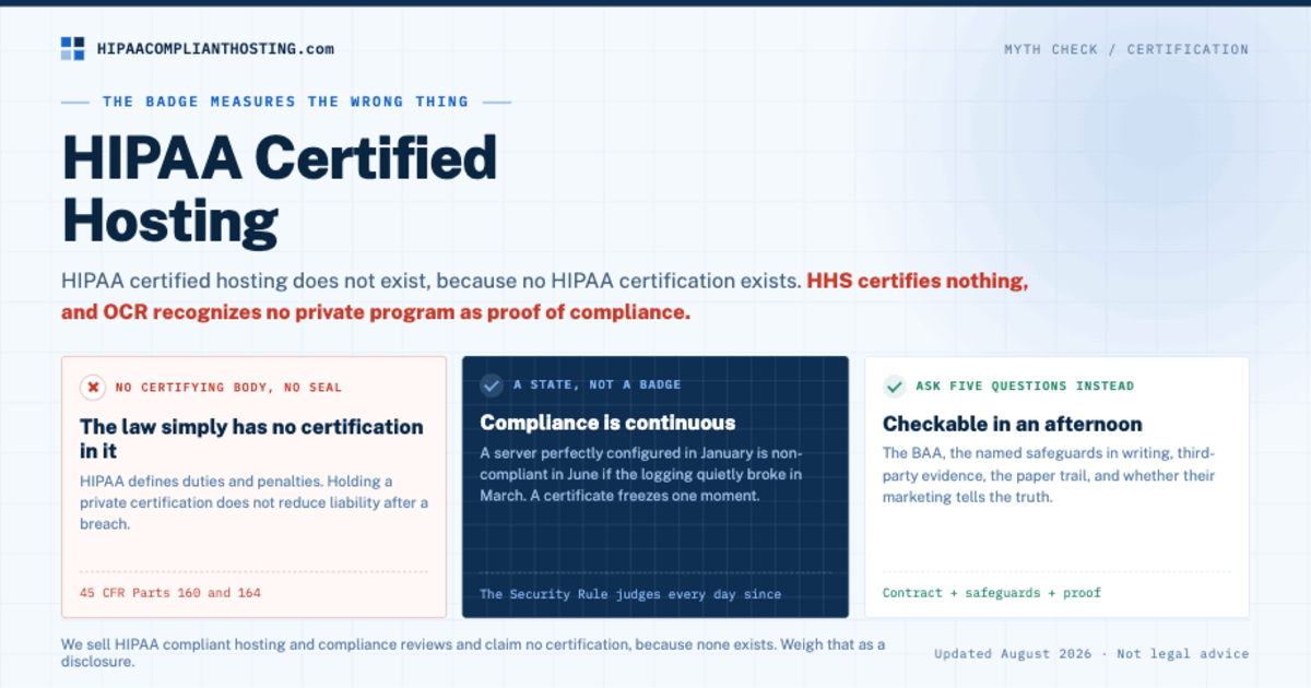 HIPAA Certified Hosting