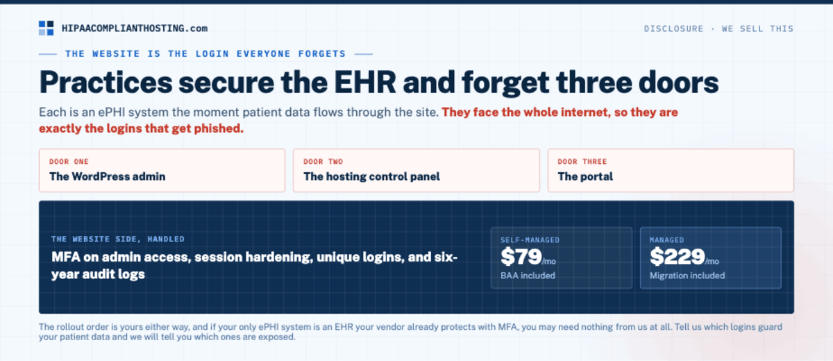 HIPAA MFA Website Logins