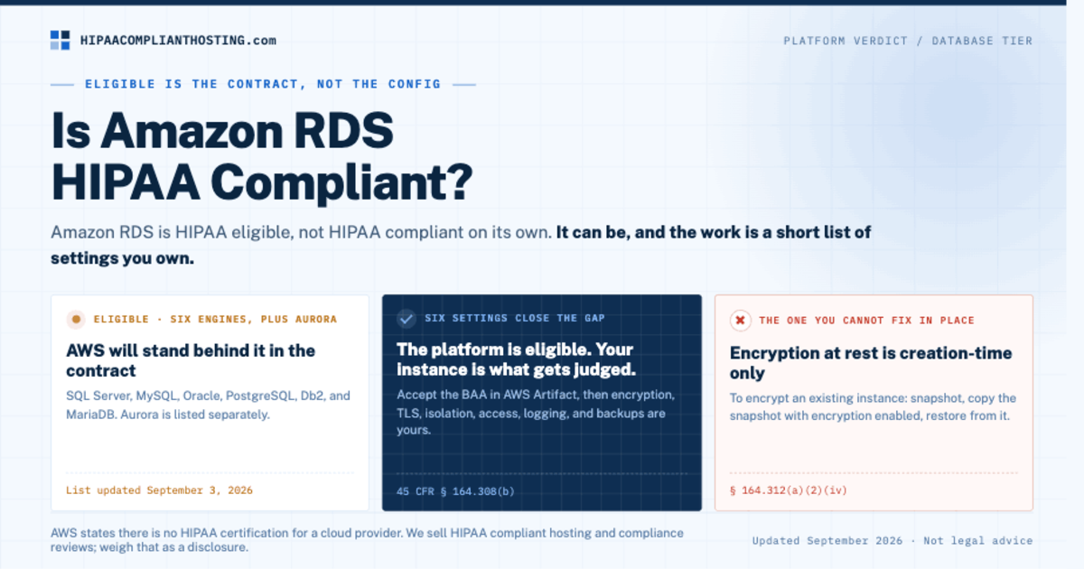 HIPAA Amazon RDS