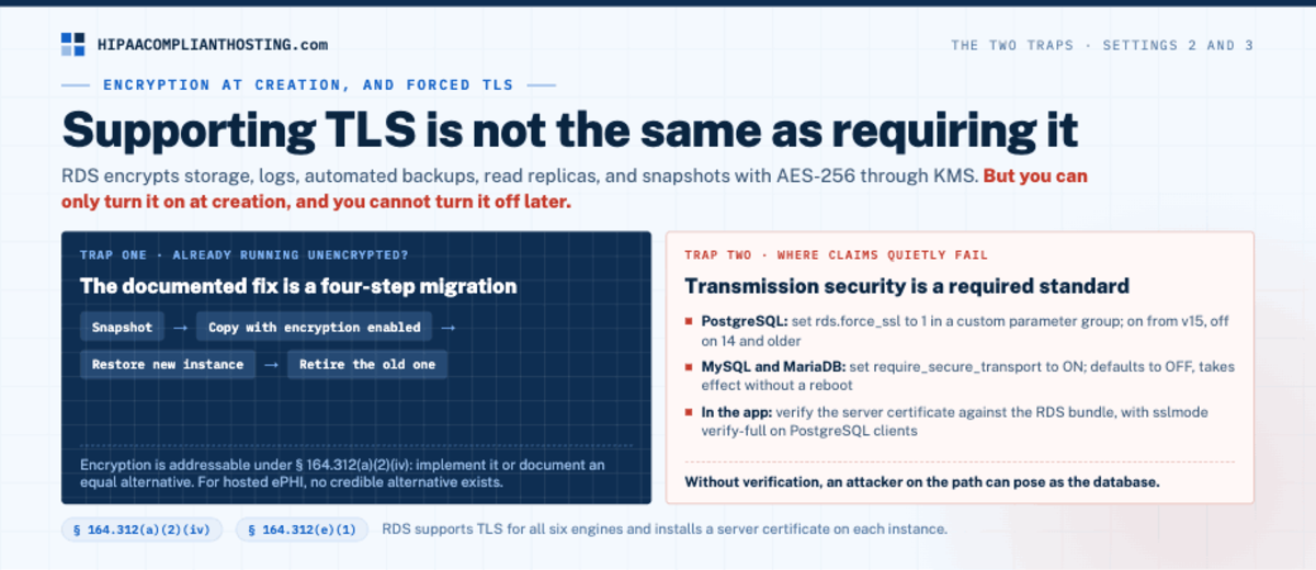 HIPAA Amazon RDS Encryption Trap