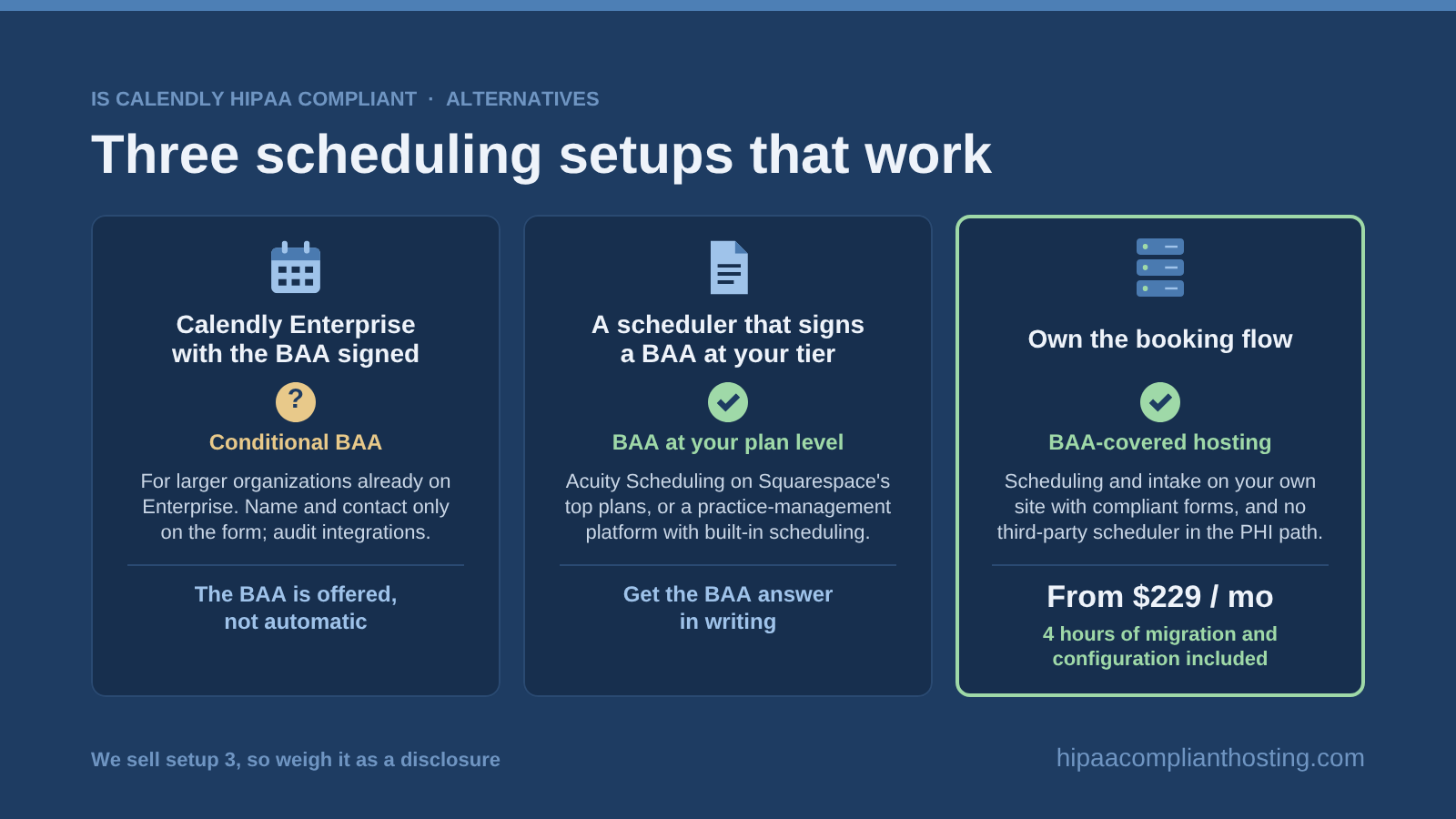 Calendly Three scheduling setups