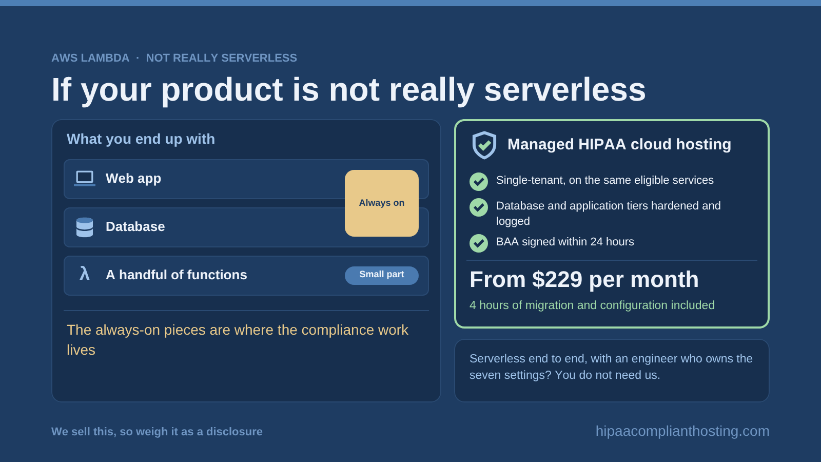 HIPAA AWS Lambda Not Really Serverless