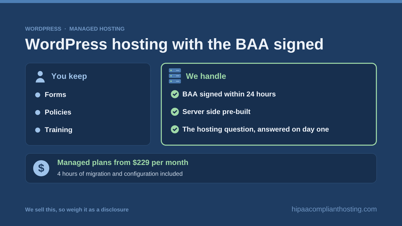 HIPAA WordPress Managed Plans